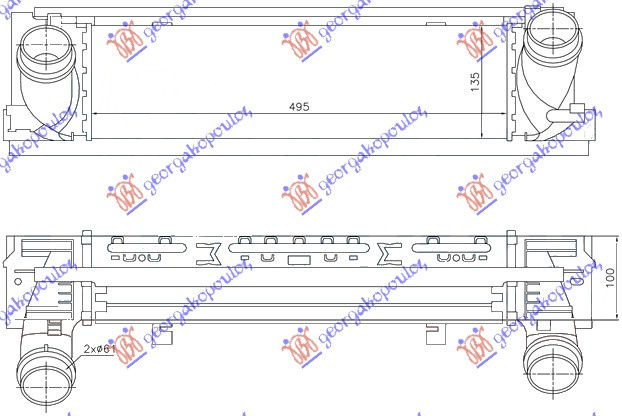 hladnjak intercoolera a  25-28-30 dizel (495x133x9