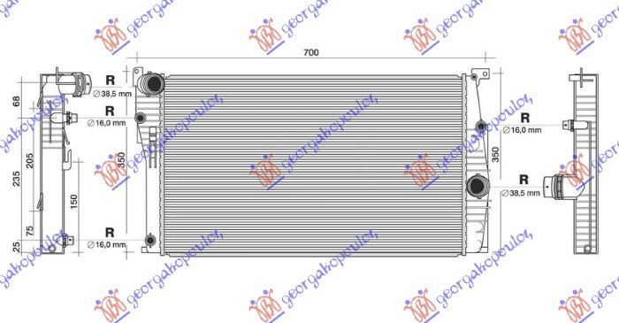 HLADNJAK MOTORA 3.0 (330d) DIZEL AUTOMATIK (600x330x26) 3 CIJEVI