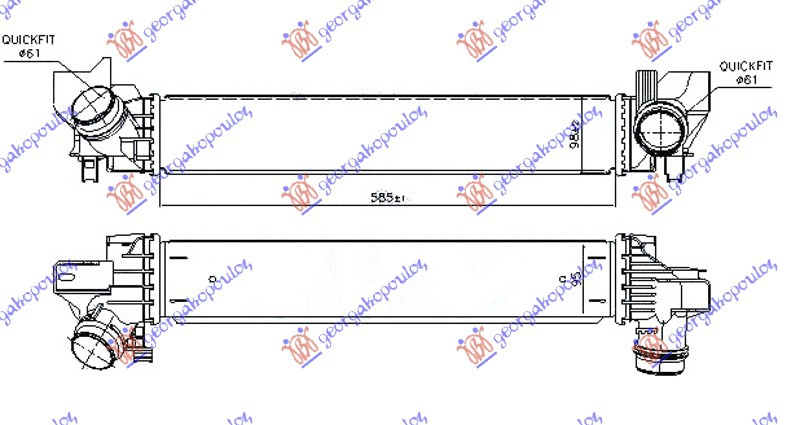 INTERCOOLER 1.5 (18i) BENZIN (585x98x95)