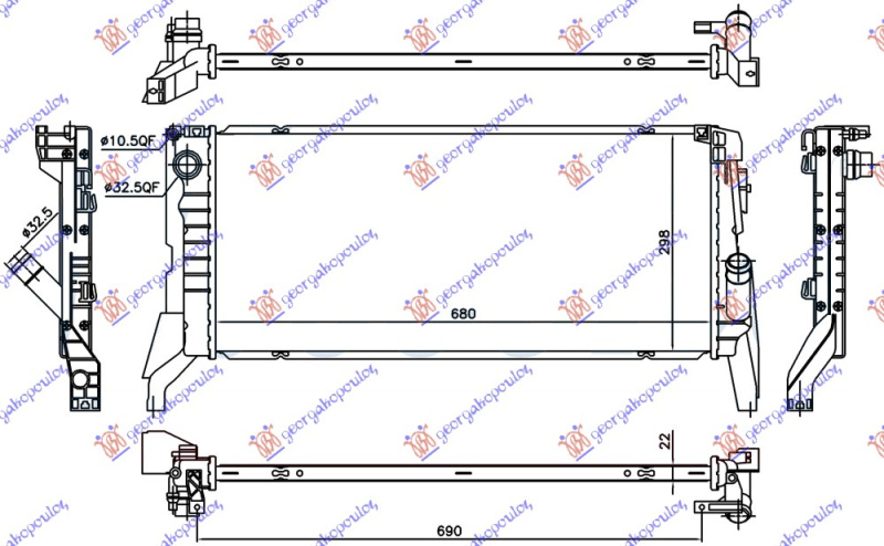 HLADNJAK MOTORA 1.5/2.0 (16D/18D/18XD) DIZEL RUČNI (680x298x22)