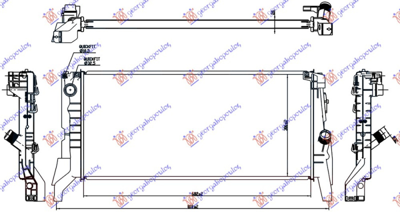 HLADNJAK MOTORA 2.0 (20i-20iX) AUTO BENZIN - 2.0 (18D-18/25DX AUTO) (20D-20DX MAN/AUTO) DIZEL (680x320x26)