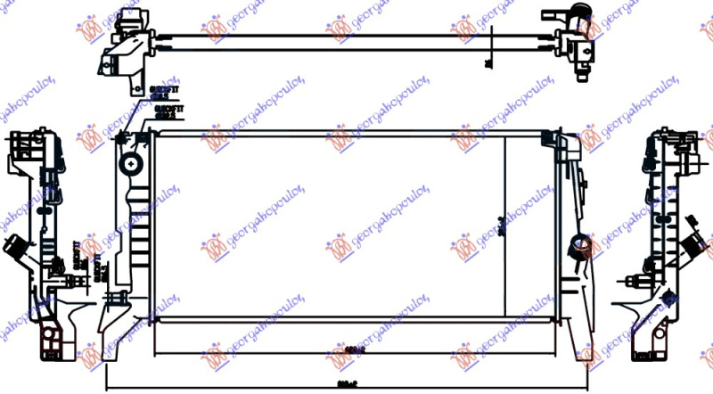 HLADNJAK MOTORA 2.0 (20i-20iX) BENZIN AUTOMATIK (680x320x26) (3 CIJEVI)