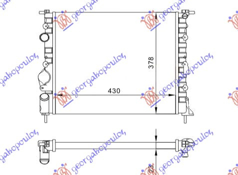 HLADNJAK MOTORA . BENZIN. -A/C (43x38) BEZ PUMPE