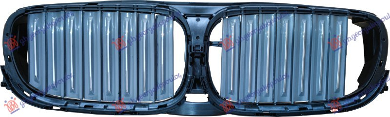 nosač pvc maske gornja (crni/sivi) (s motorom) (s krom lajsne) (s NIGHT VISION)
