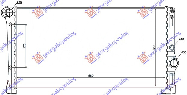 HLADNJAK MOTORA 1.3JTD (58x31x3.8) TIP MARELLI