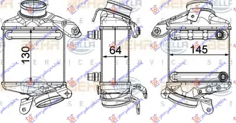 INTERCOOLER 4.0-4.4 BENZIN (130x144x64) (& GT/F07)