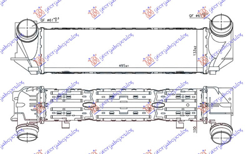 INTERCOOLER 1.6-2.0 BENZIN (495x133x100)