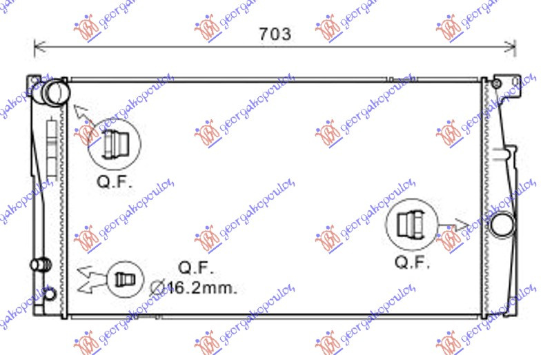 HLADNJAK MOTORA 1.6-2.0 BENZIN RUČNI N20B16A/N20B20A/B (60x34.5x3.2)