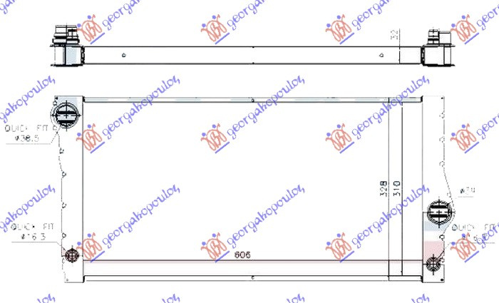 HLADNJAK MOTORA 3.0 (535iX) BENZIN (& GT/F07) (605x310x32)