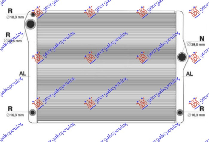 HLADNJAK MOTORA 3.0 BENZIN +/- A/C MAN/AUTO (612x487) (3 CIJEVI)