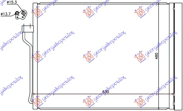 HLADNJAK KLIMESKI BENZIN (59,5x48) VALEO TIP (>/F07)