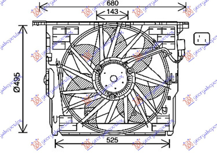 ventilator komplet  benzin/dizel 3 PIN