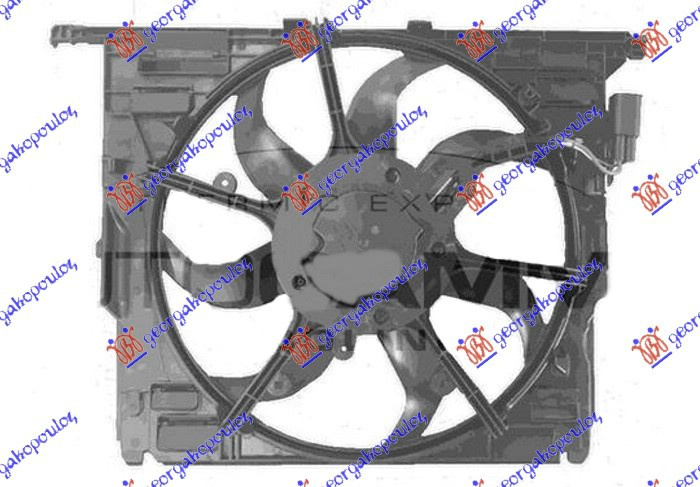 KOMPLET VENTILATORA 3.0 BENZIN (485mm) (600W) (3PIN)