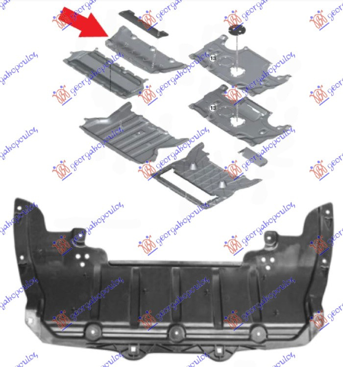zaštita motora (plastična) zadnji plastični (AWD)
