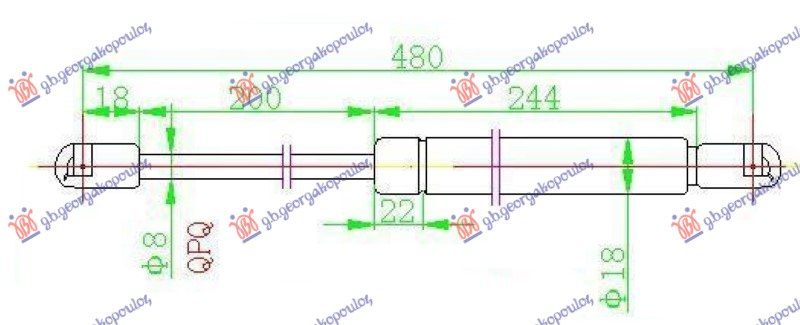 AMORTIZER GEPEK VRATA (480L-420N)