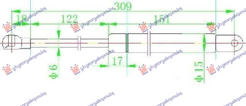 AMORTIZER GEPEK STAKLA (310L-255N)