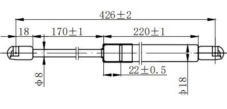 AMORTIZER GEPEK VRATA (426L-640N)