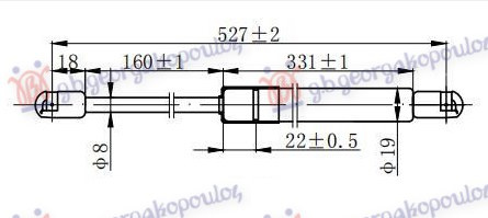 AMORTIZER GEPEK VRATA (527L-610N)