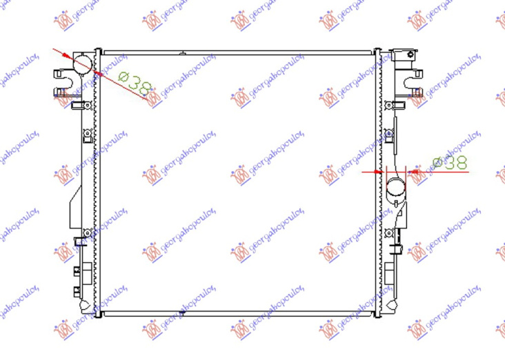 HLADNJAK MOTORA 3.6-3.8i BENZIN MAN/AUTO (560x510x26)