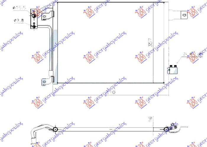 HLADNJAK KLIME 3.6-3.8i BENZINSKI 2.8 CRD DIZEL RUČNI -12 (470x350x16)