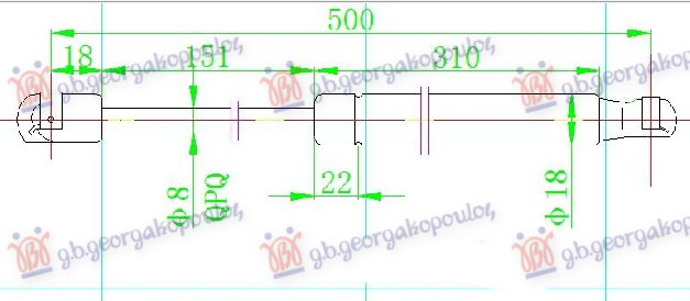 AMORTIZER GEPEK STAKLA (500L-190N)