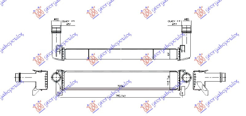 INTERCOOLER 2.0-2.2 DIESEL (700x113)