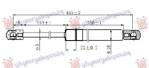 AMORTIZER GEPEK VRATA (445L-420N)