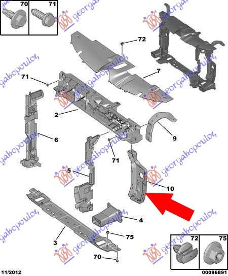 nosač fara metalni vertikalno