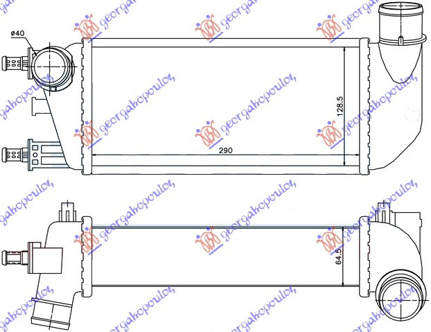 HLADNJAK INTERKULERA 1.3 JTDM-JTD (29x13x6.4)