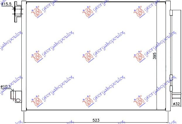 HLADNJAK KLIME PET-DSL (51x39,7x1,2)12- VALEO TIP