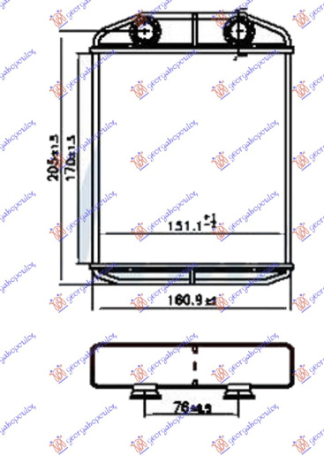 HLADNJAK KABINE 0.9-1.2 PETROL - 1.5 DIESEL (170x151x26) (TYPE DENSO)