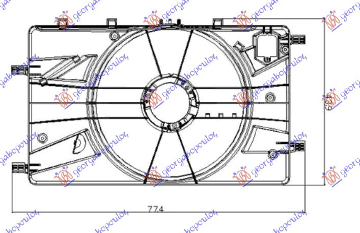 KOMPLET VENTILATORA 1.4-1.6 TURBO BENZIN -1.6-1.7-2.0 CDTI