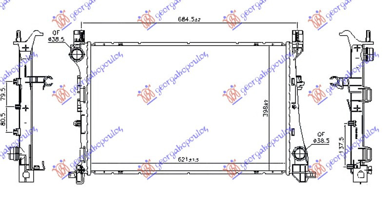 HLADNJAK MOTORA 1.6 MJTD DIESEL (620x400x26) MAN/AUTO