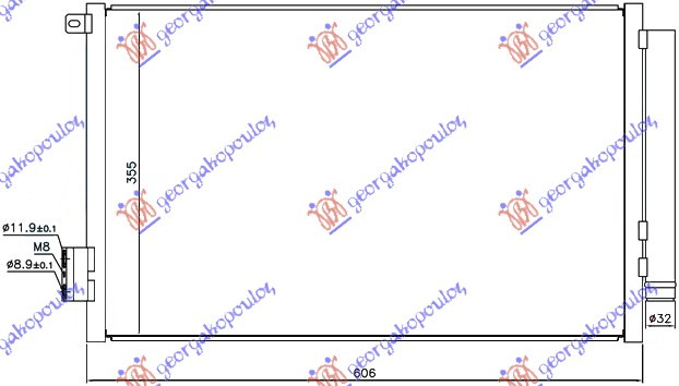 HLADNJAK KLIME 1.4i 16V (57x35x16)