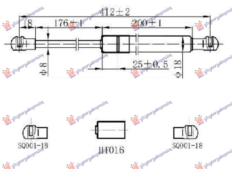 AMORTIZER GEPEK VRATA (412L-340N)