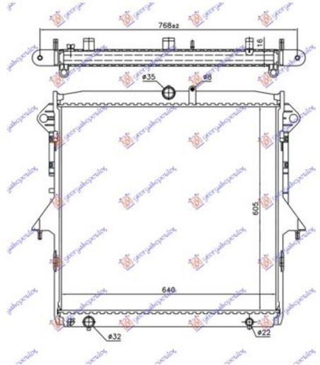 HLADNJAK MOTORA 2.2-3.2 TDCi MAN/AUTO (605x640x16) (KOYO)