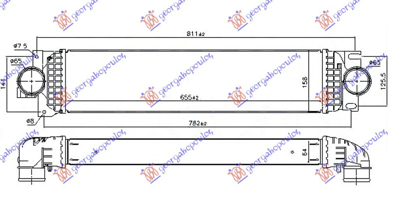 INTERCOOLER 2.0 TDCi (T8C MOTOR) DIZEL (655x158x64)