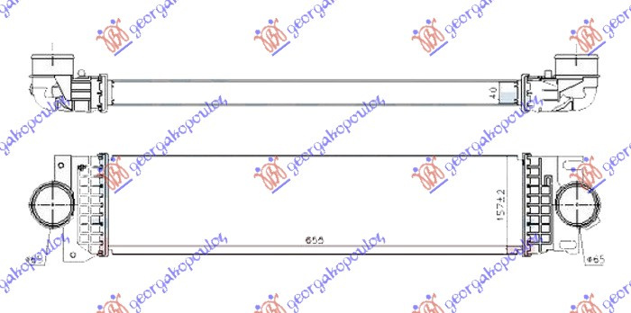 HLADNJAK INTERCOOLER 1.0 EcoBoost PETROL (655x160x40)