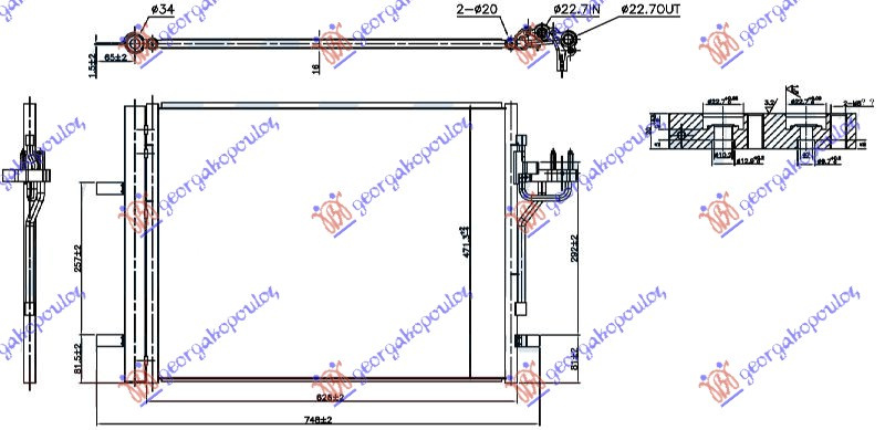 HLADNJAK KLIME 1.6 TDCI ECONETIC (62.6x47.0x1.6)