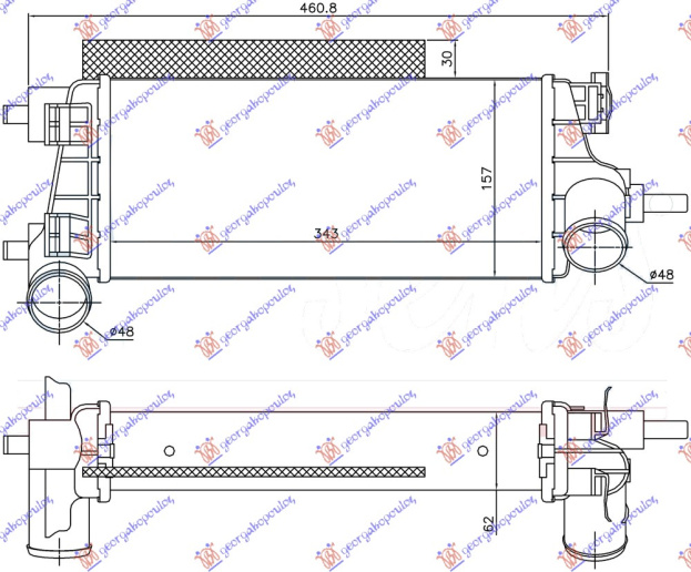 INTERCOOLER 1.0 EcoBoost (343x157x62)