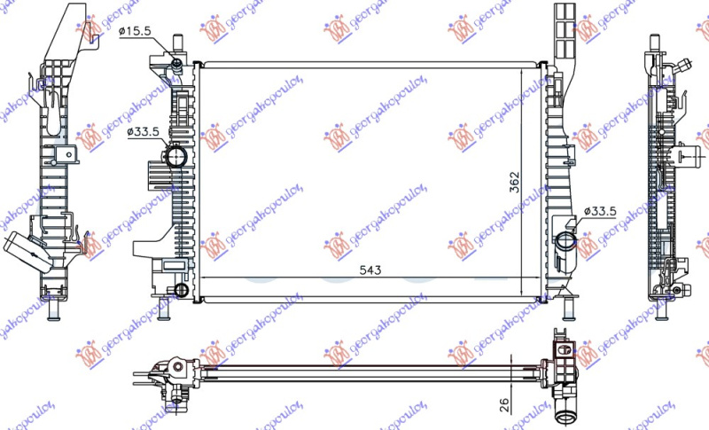 HLADNJAK 1.0 EcoBoost BENZIN (543x362x26)