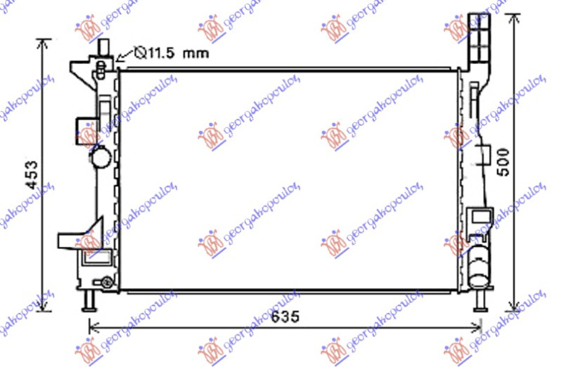 HLADNJAK MOTORA 1.5/1.6 TDCi MAN DIESEL (543x362x26)