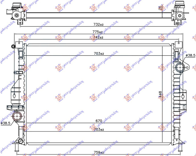 HLADNJAK MOTORA 1.6 EcoBoost BENZIN 2.0 TDCi MAN DIZEL -15 (670x449x26)