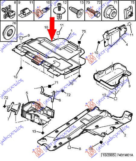 POKLOPAC MOTORA PLASTIČNI DIZEL 2.2