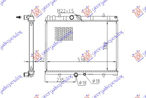 HLADNJAK MOTORA 2.0i 16V (38x56) AUTO +A/C