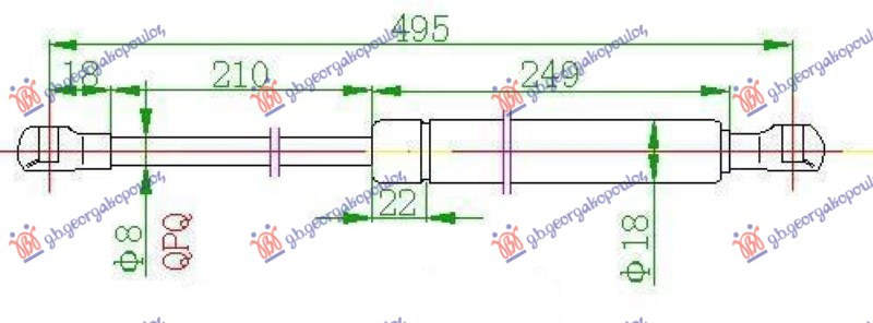 AMORTIZER GEPEK VRATA (495L-585N)