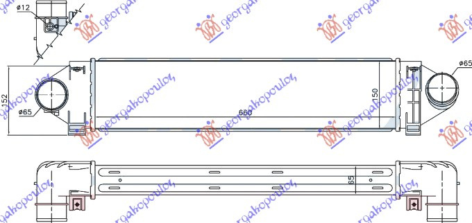 HLADNJAK HLADNJAKA 2.5 ST225/RS305/RS350 BENZINSKI (660x150x65) BEZ OTVORA ZA SENZOR