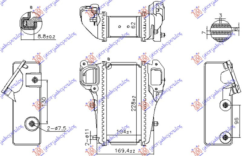 INTERCOOLER .1.6-2.2iDTEC (104x231x64)