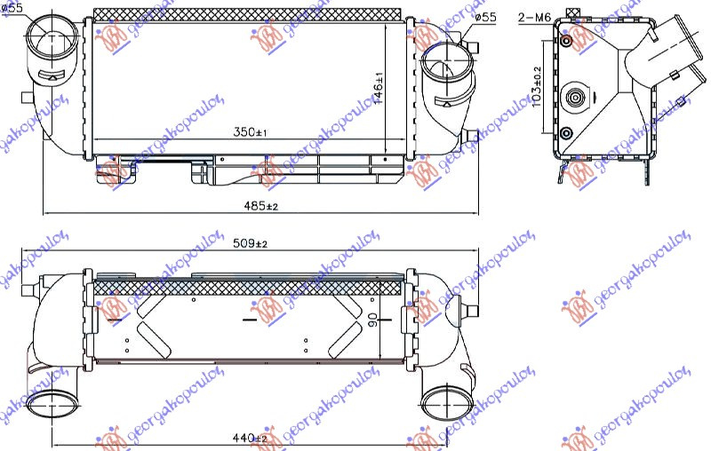 INTERCOOLER 2.0 CRDI (350x146x90)