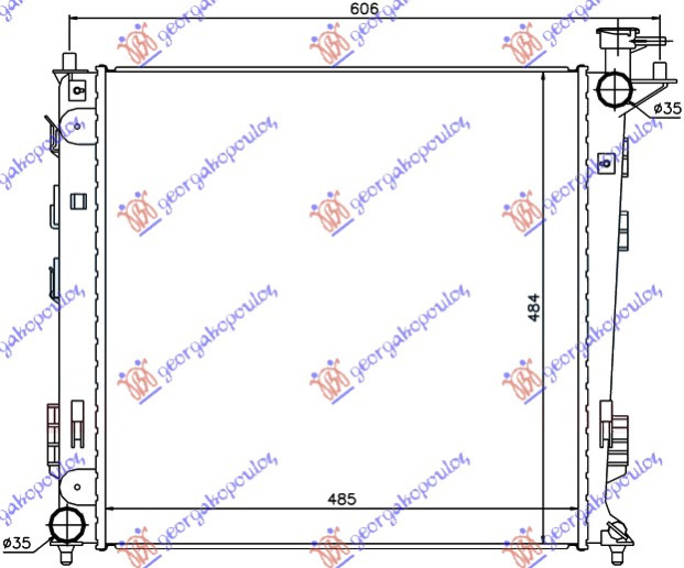 HLADNJAK MOTORA 1.7-2.0 CRDi DIESEL MANUAL (485x470x16) (ČEŠKA) (KOYO)